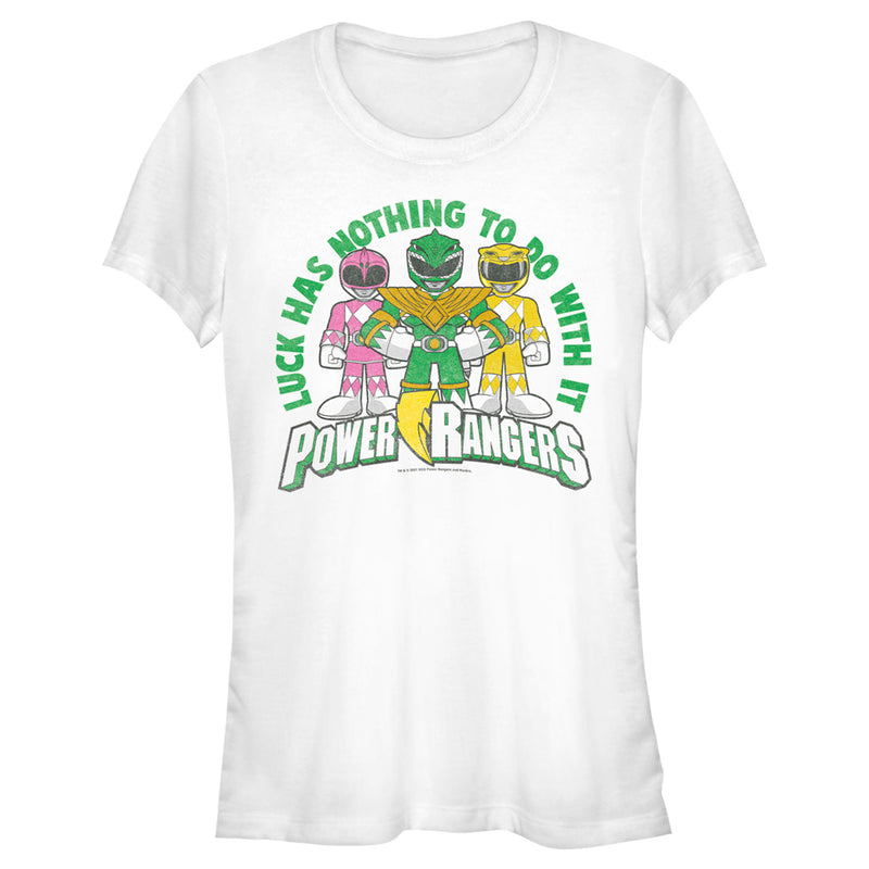 Junior's Power Rangers St. Patrick's Day Luck has Nothing to do with It T-Shirt