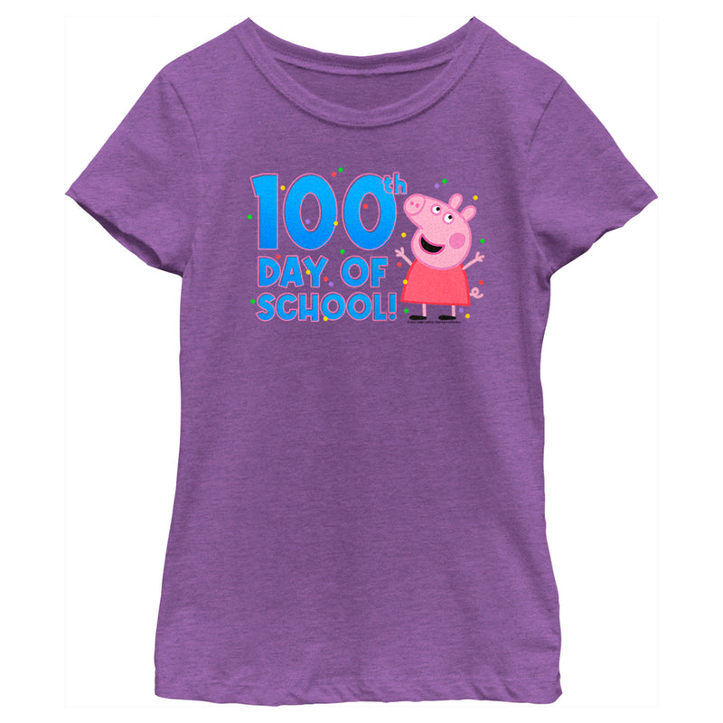 Girl's Peppa Pig 100th Day of School T-Shirt