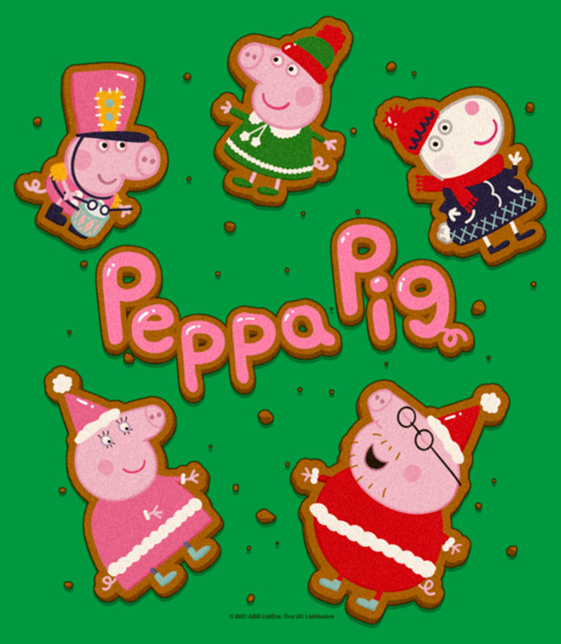 Junior's Peppa Pig Christmas Gingerbread Cookie Characters T-Shirt