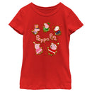 Girl's Peppa Pig Christmas Gingerbread Cookie Characters T-Shirt