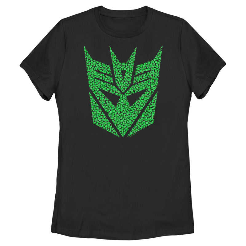 Women's Transformers St. Patrick's Day Cloverfield Decepticon Logo T-Shirt