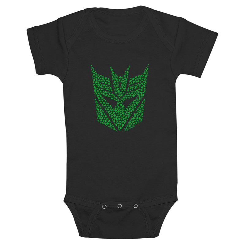 Infant's Transformers St. Patrick's Day Decepticon Logo Onesie