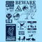 Men's Jurassic World: Dominion Beware Dinosaur Message Collage T-Shirt