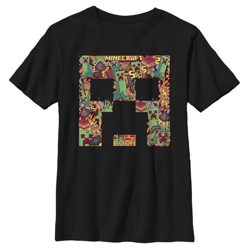 Boy's Minecraft Creeper Collage T-Shirt