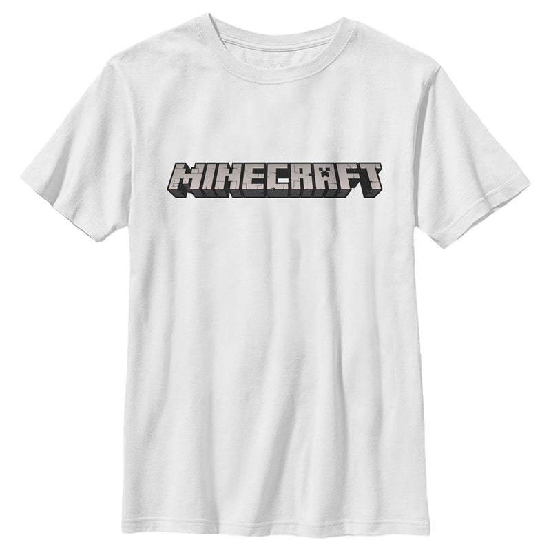 Boy's Minecraft Classic Logo White T-Shirt