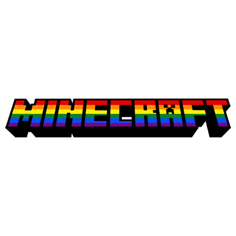 Junior's Minecraft Rainbow Logo T-Shirt