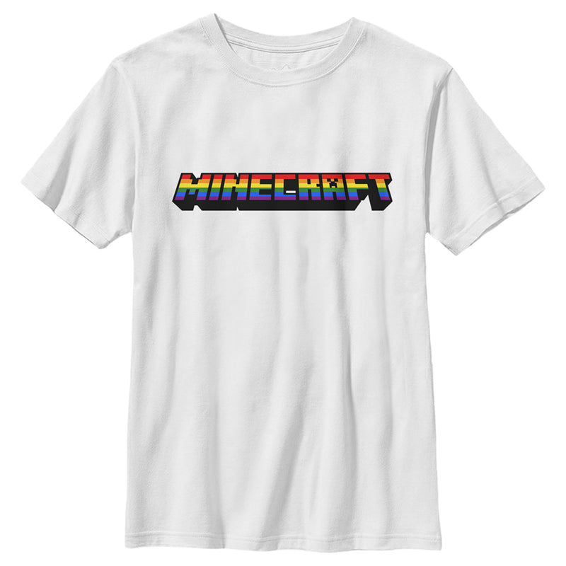 Boy's Minecraft Rainbow Logo T-Shirt