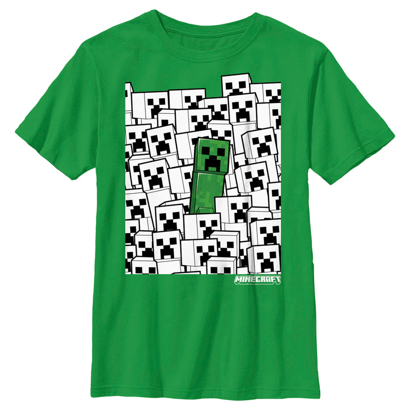 Boy's Minecraft Stand Out Creeper White T-Shirt