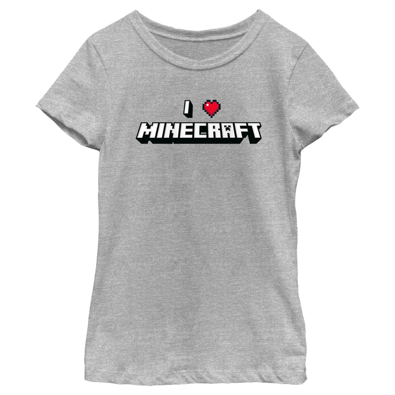 Girl's Minecraft I Heart Minecraft T-Shirt