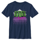 Boy's Minecraft Creeper Holographic Grid Floor T-Shirt