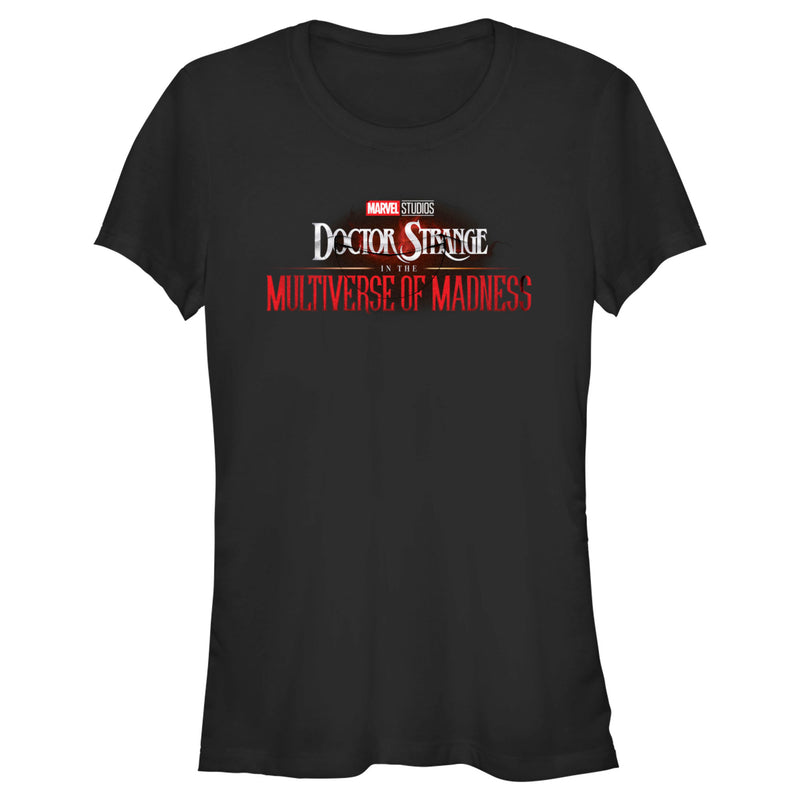 Junior's Marvel Doctor Strange in the Multiverse of Madness Black Logo T-Shirt