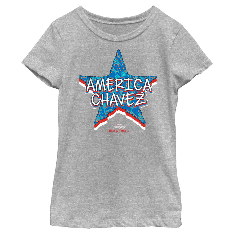 Girl's Marvel Doctor Strange in the Multiverse of Madness America Chavez Logo T-Shirt