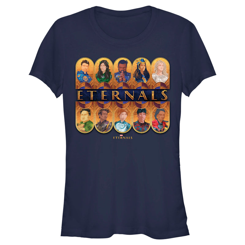 Junior's Marvel Eternals Golden Portraits T-Shirt