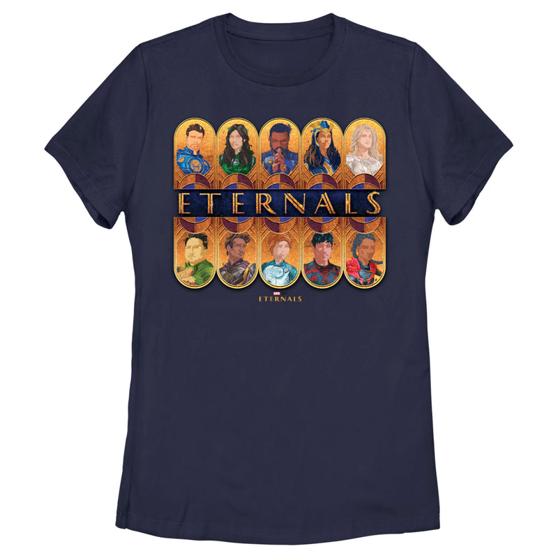 Women's Marvel Eternals Golden Portraits T-Shirt