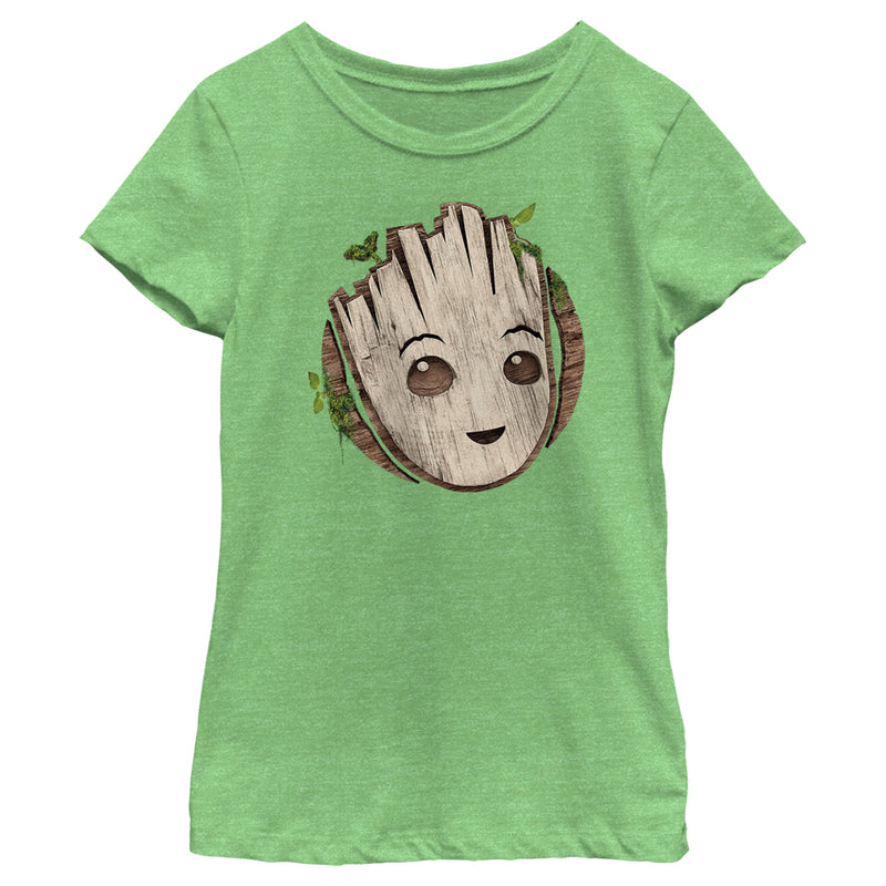 Girl's Marvel: I am Groot Cute Smiling Groot Face T-Shirt