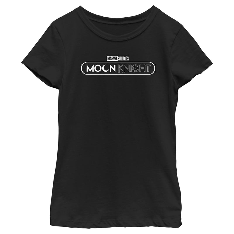 Girl's Marvel: Moon Knight Black and White TV Show Logo T-Shirt