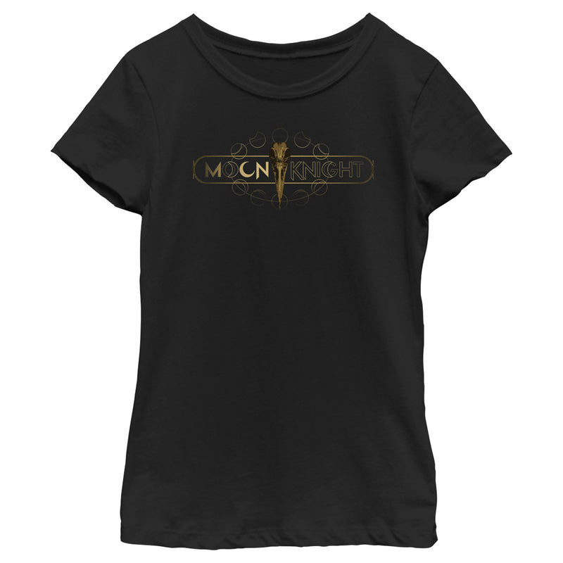 Girl's Marvel: Moon Knight Gold Bird Skull Logo T-Shirt