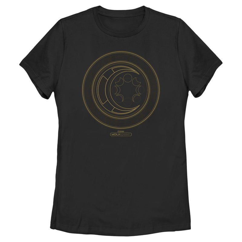 Women's Marvel: Moon Knight Hieroglyphic Moon Phase Logo T-Shirt