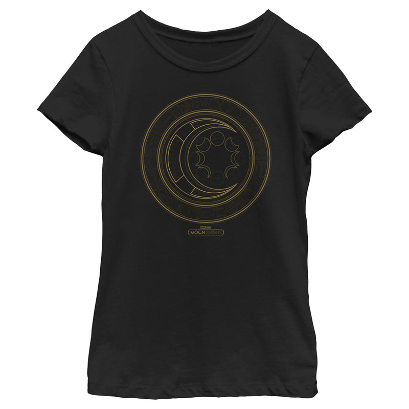 Girl's Marvel: Moon Knight Hieroglyphic Moon Phase Logo T-Shirt