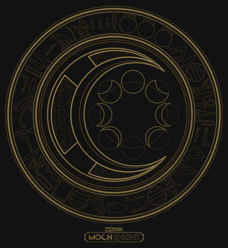Girl's Marvel: Moon Knight Hieroglyphic Moon Phase Logo T-Shirt