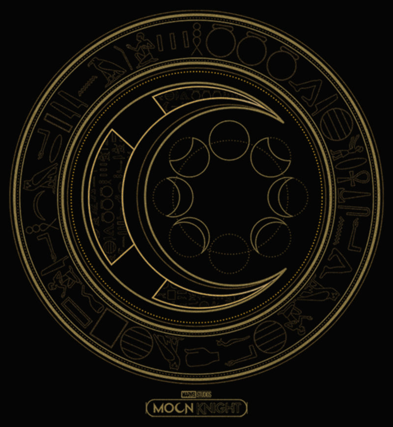 Junior's Marvel: Moon Knight Hieroglyphic Moon Phase Logo Racerback Tank Top