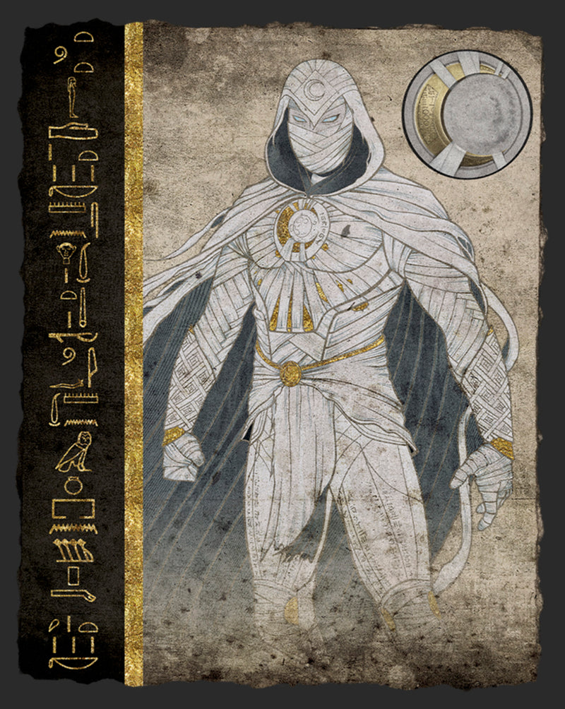 Men's Marvel: Moon Knight Hierographic Superhero Profile Sketch T-Shirt