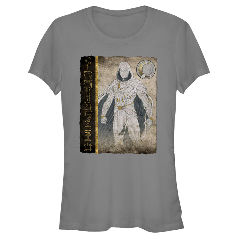 Junior's Marvel: Moon Knight Hierographic Superhero Profile Sketch T-Shirt