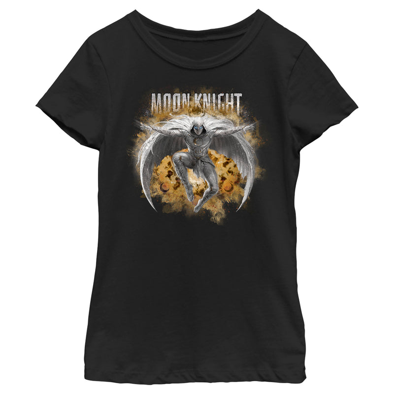 Girl's Marvel: Moon Knight Jumping Into Action T-Shirt