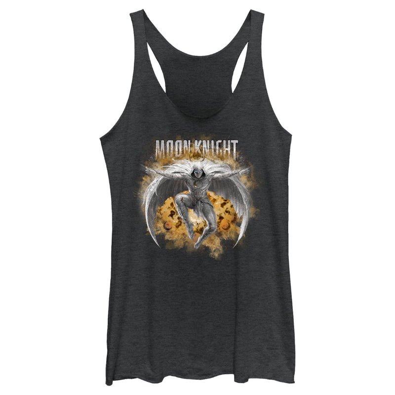 Women's Marvel: Moon Knight Jumping Into Action Racerback Tank Top