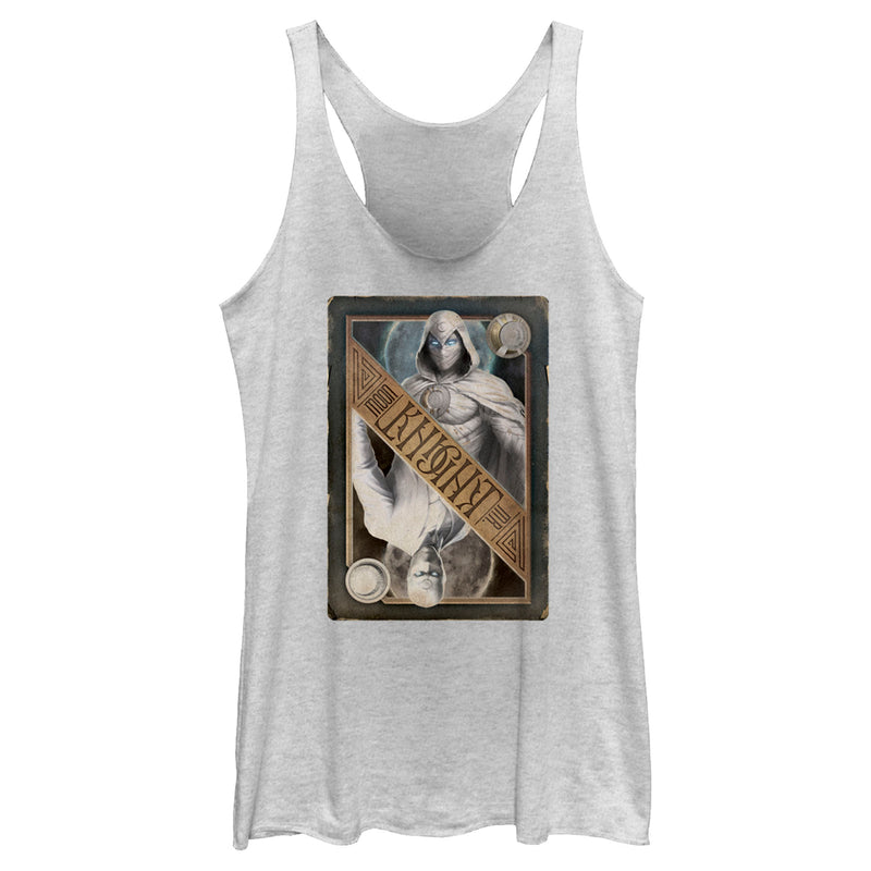 Women's Marvel: Moon Knight Split Personality Playing Card, Who Will Win Racerback Tank Top