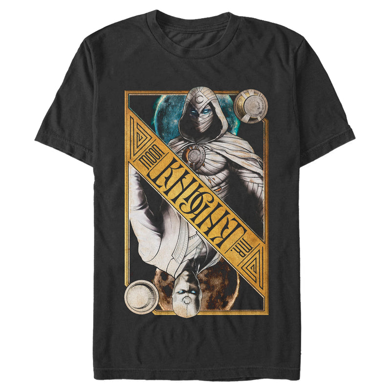 Men's Marvel: Moon Knight Colorful Dual Identity Split Playing Card T-Shirt