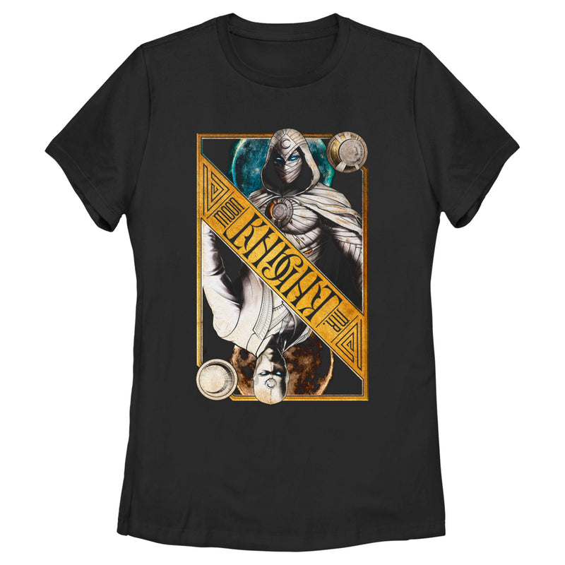 Women's Marvel: Moon Knight Colorful Dual Identity Split Playing Card T-Shirt