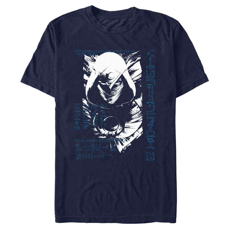 Men's Marvel: Moon Knight Blue Hieroglyphs T-Shirt