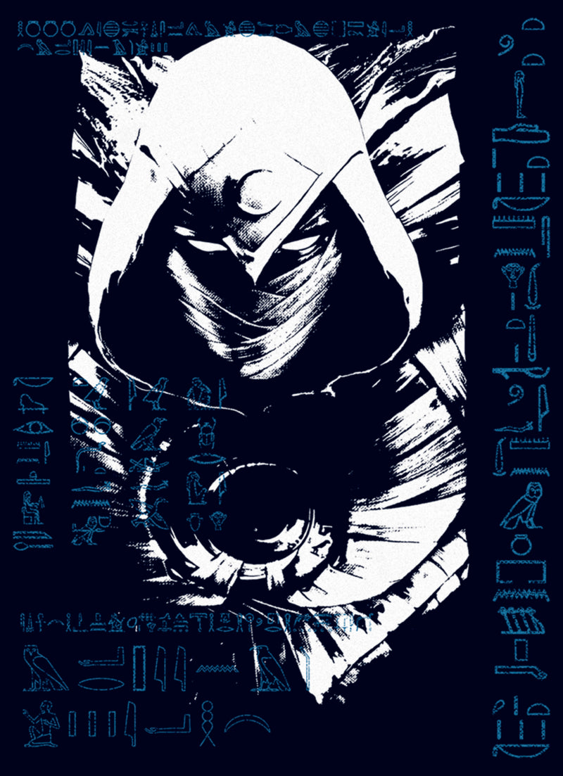 Men's Marvel: Moon Knight Blue Hieroglyphs T-Shirt