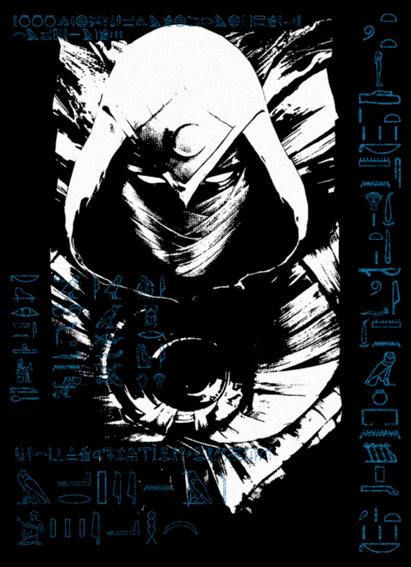 Women's Marvel: Moon Knight Blue Hieroglyphs T-Shirt