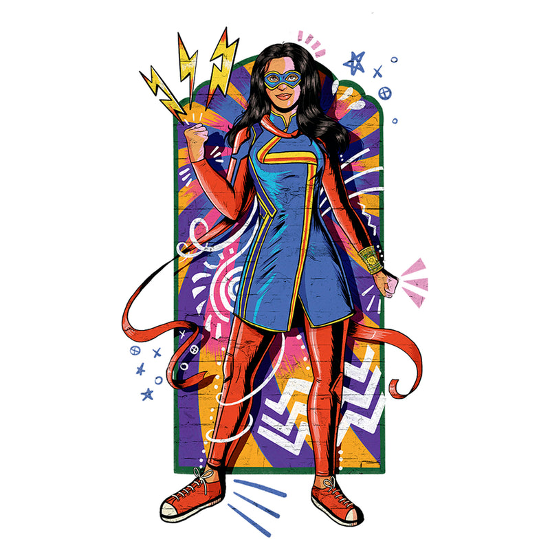 Junior's Marvel: Ms. Marvel Retro Pop Kamala T-Shirt