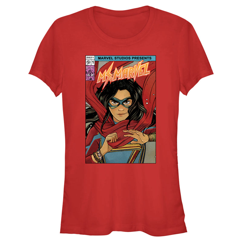 Junior's Marvel: Ms. Marvel Comic Book Cover T-Shirt