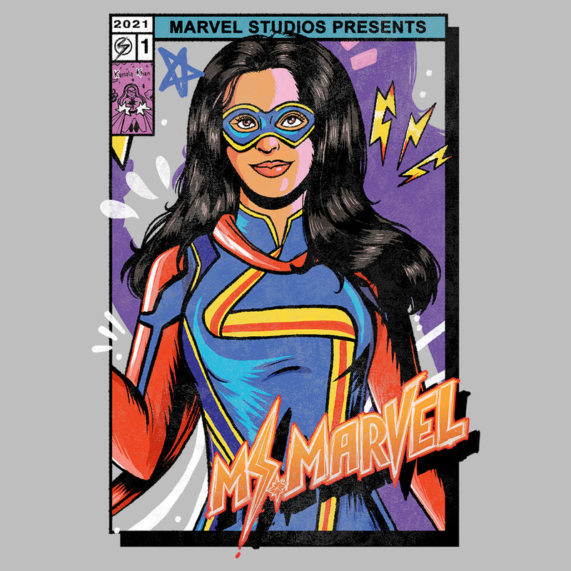 Men's Marvel: Ms. Marvel Comic Cover Kamala T-Shirt