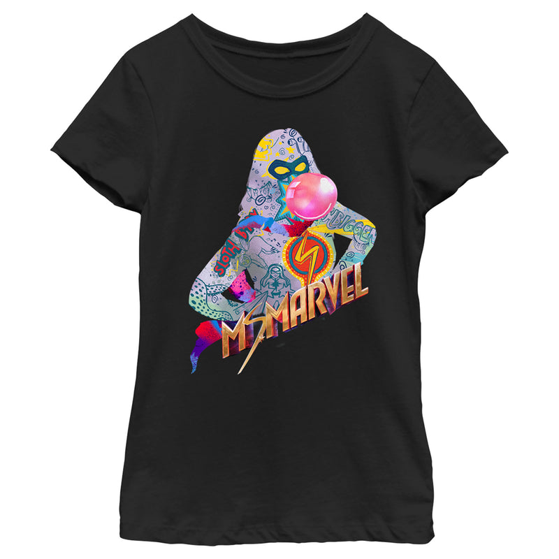 Girl's Marvel: Ms. Marvel Kamala Khan Silhouette T-Shirt