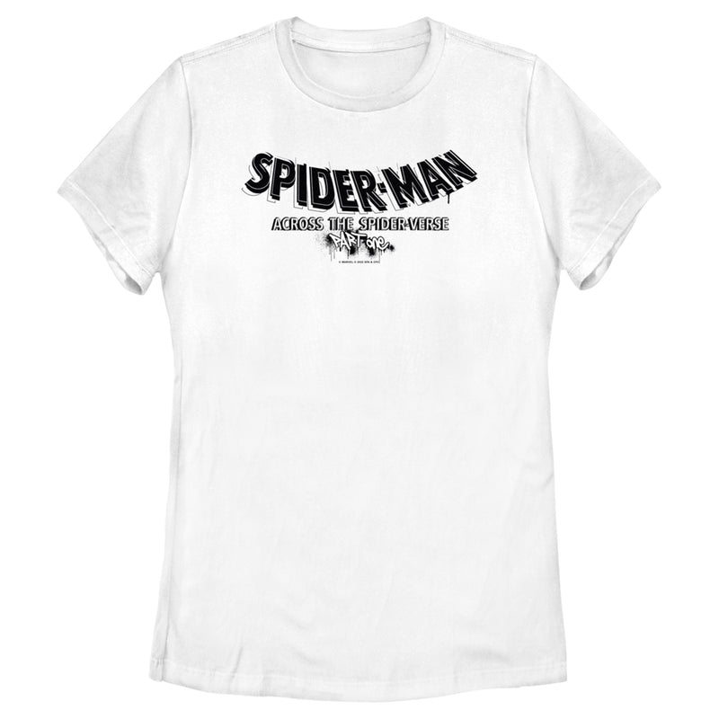 Women's Spider-Man: Across the Spider-Verse Movie Logo Black T-Shirt