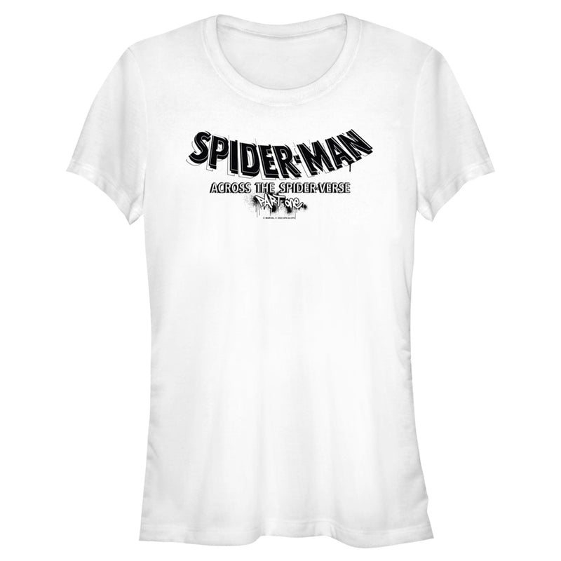 Junior's Spider-Man: Across the Spider-Verse Movie Logo Black T-Shirt