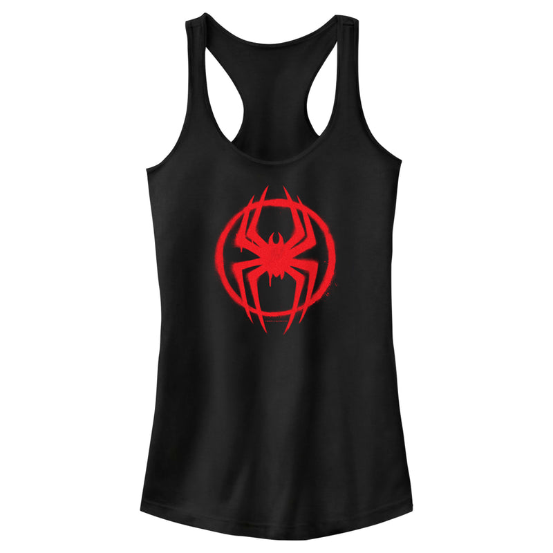 Junior's Spider-Man: Across the Spider-Verse Graffiti Spider Logo Racerback Tank Top