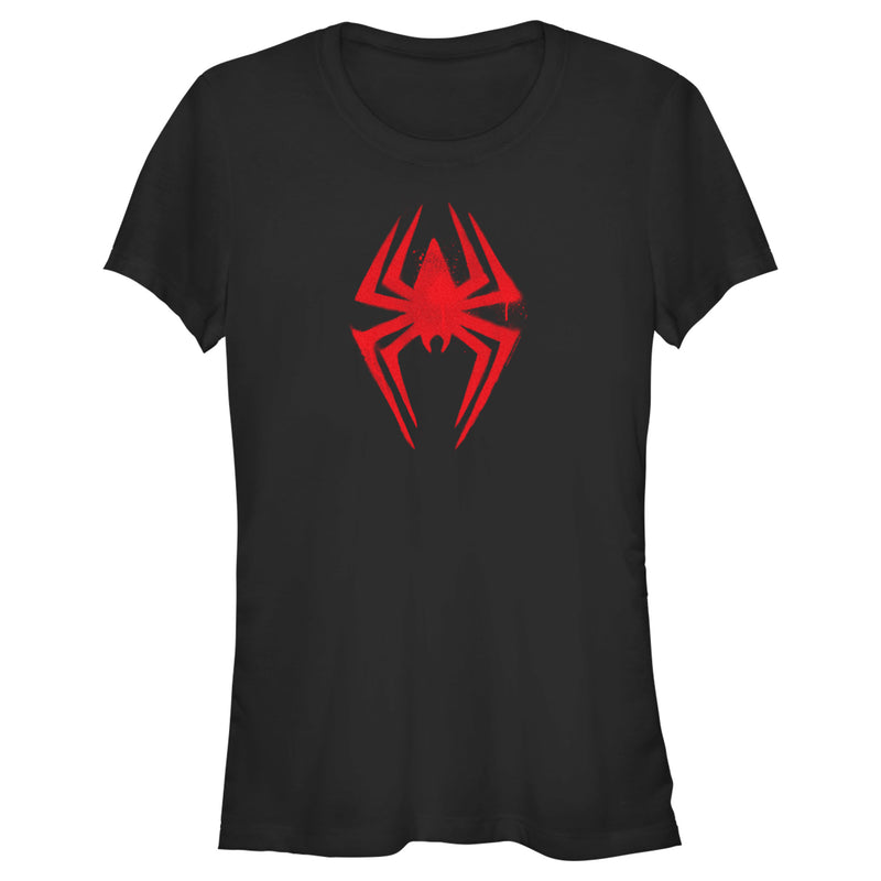 Junior's Spider-Man: Across the Spider-Verse Spray Paint Spider Logo T-Shirt