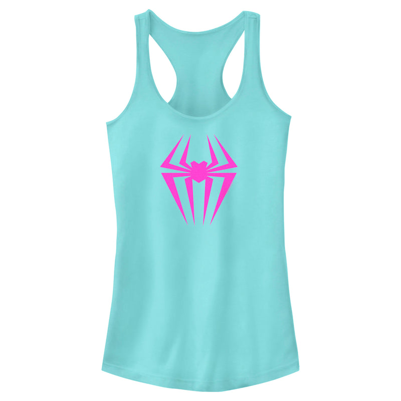 Junior's Spider-Man: Across the Spider-Verse Spider-Gwen Logo Racerback Tank Top