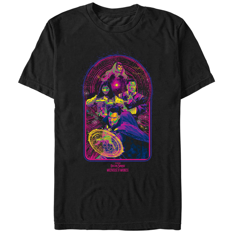 Men's Marvel Doctor Strange in the Multiverse of Madness Neon Group Shot T-Shirt