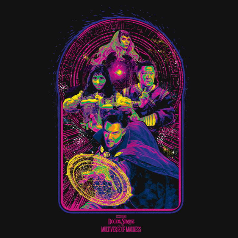 Girl's Marvel Doctor Strange in the Multiverse of Madness Neon Group Shot T-Shirt
