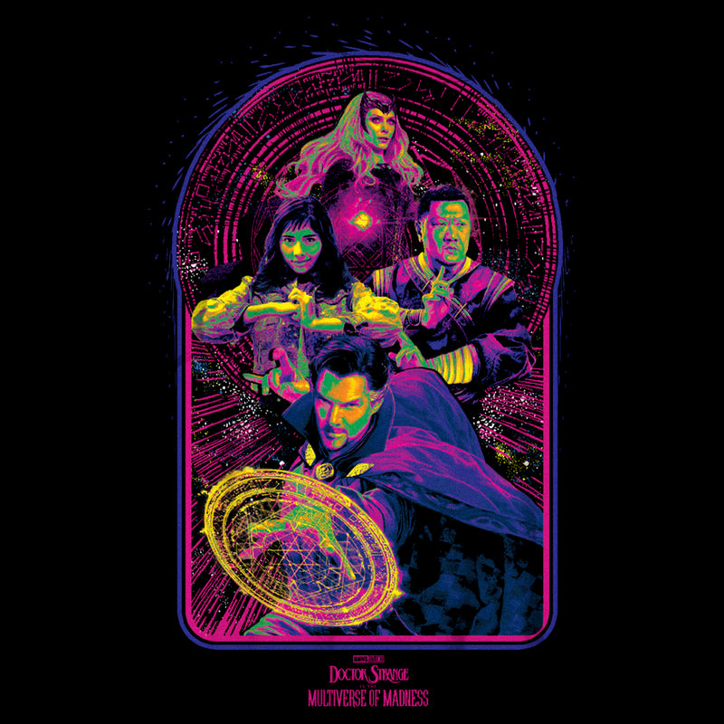Boy's Marvel Doctor Strange in the Multiverse of Madness Neon Group Shot T-Shirt