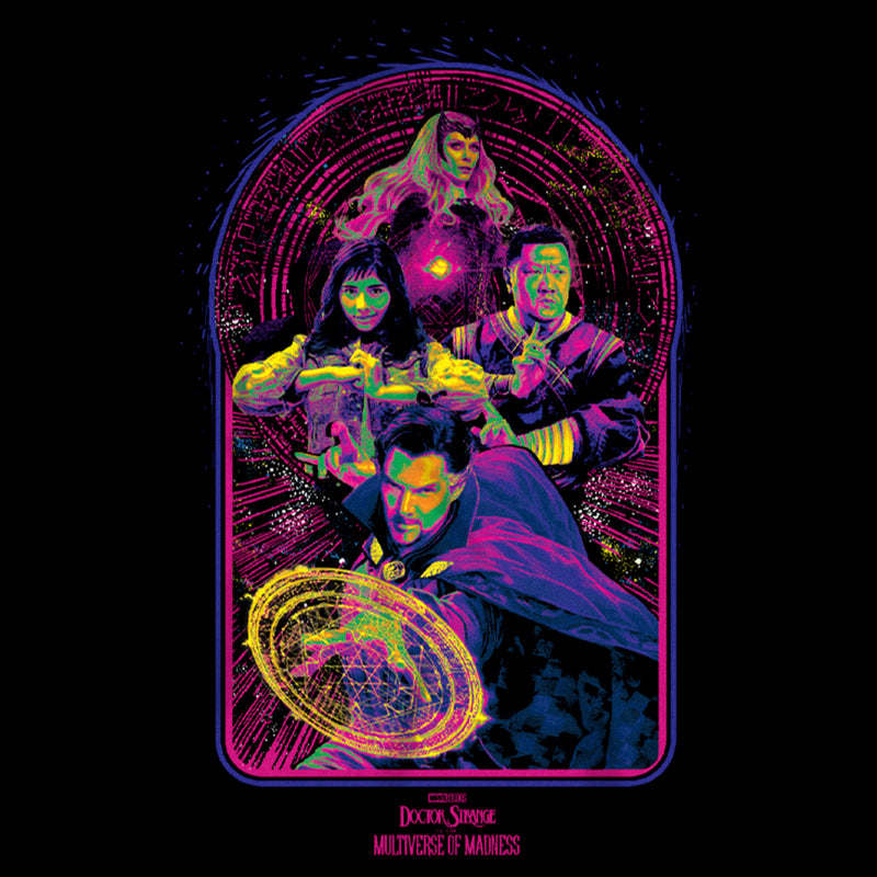 Boy's Marvel Doctor Strange in the Multiverse of Madness Neon Group Shot Pull Over Hoodie