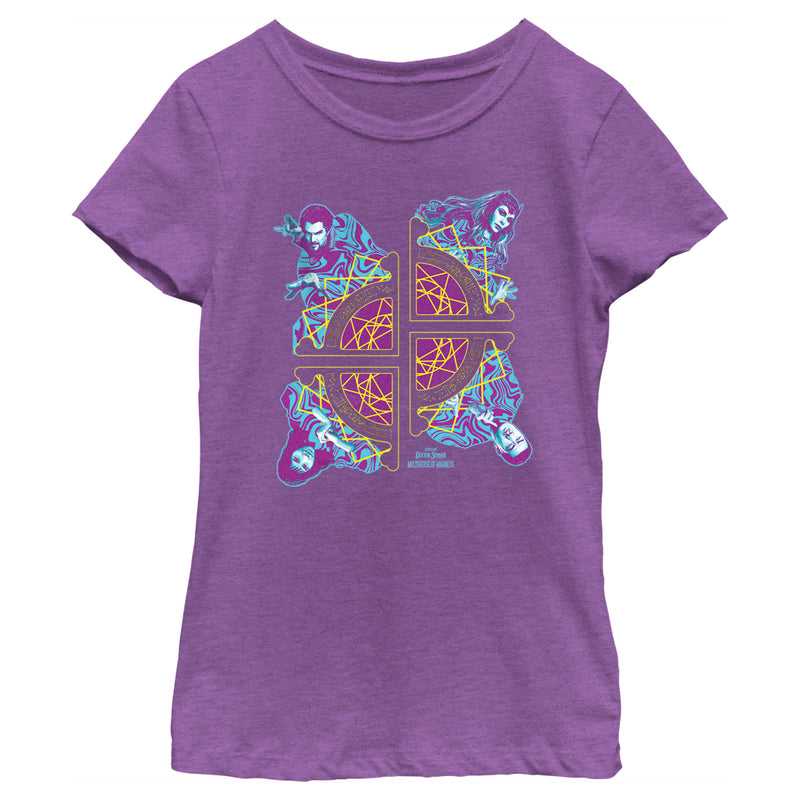 Girl's Marvel Doctor Strange in the Multiverse of Madness Fractured Group Shot T-Shirt