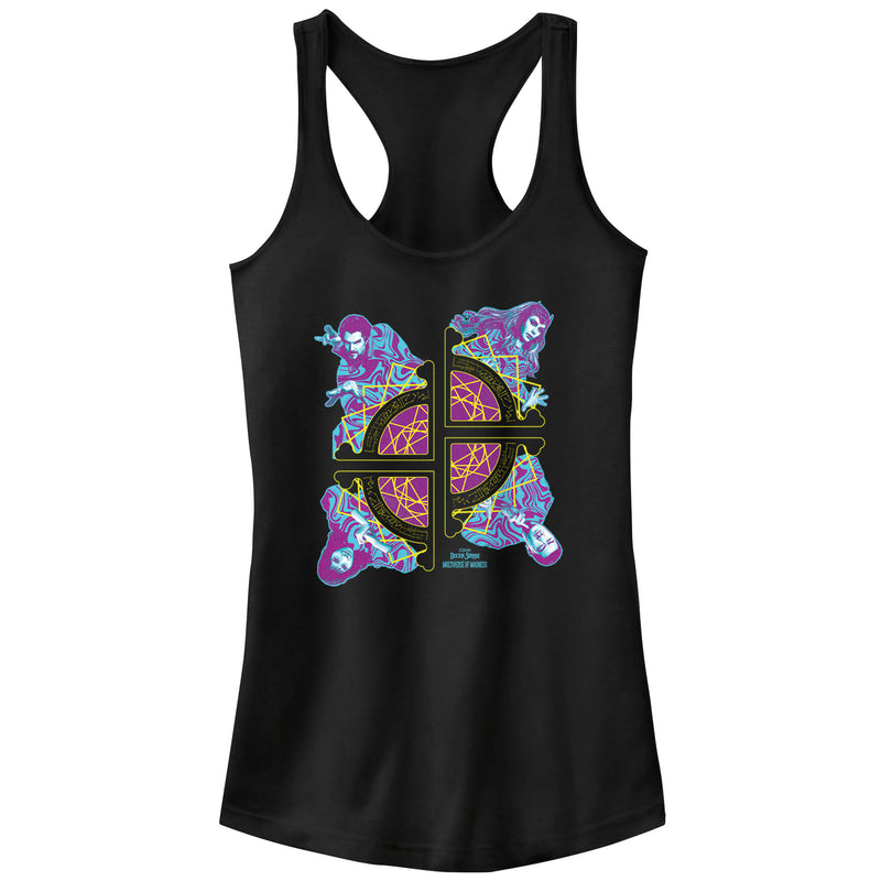 Junior's Marvel Doctor Strange in the Multiverse of Madness Fractured Group Shot Racerback Tank Top